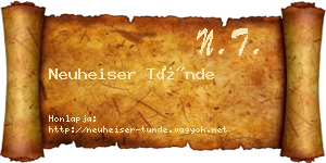 Neuheiser Tünde névjegykártya